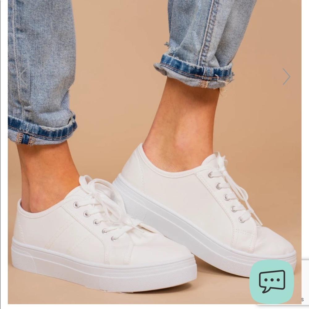 Women’s white platform sneakers